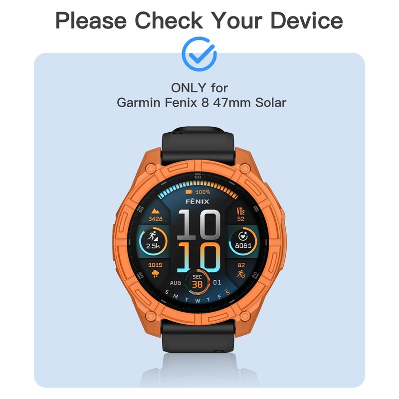 OVERSTEP Case Cover Compatible with Garmin Fenix 8 47mm Solar,Soft
