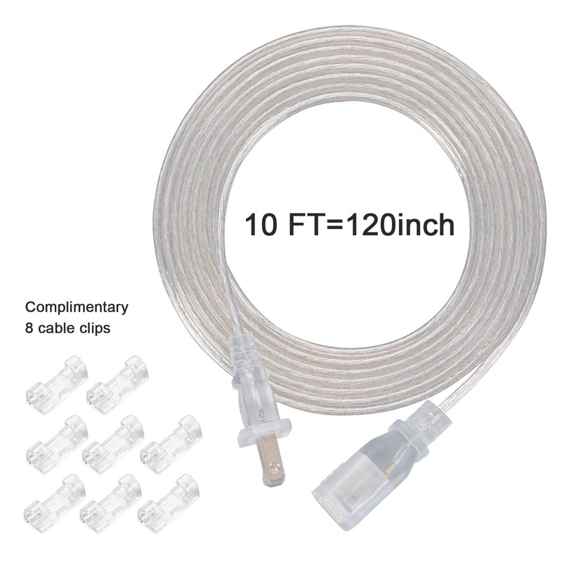 GoYeel 2 Part Clear Extension Cord, Thin Extension Cable White