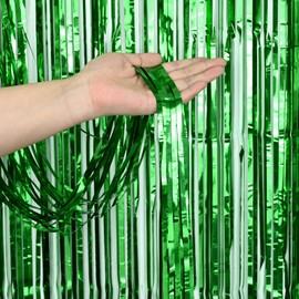 5 Pack Gold Tinsel Curtains, 3.3ft x 6.6ft Foil Fringe Curtains Metallic Glitter Curtain Photo Booth Backdrop Decorations for Wedding Engagement Bridal Shower Birthday Bachelorette Party Decor (Gold)