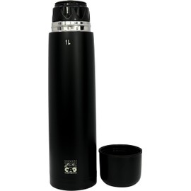 Cao Thermos Flask, Black, 1 Litre, Height 32 cm, Diameter 8.2 cm