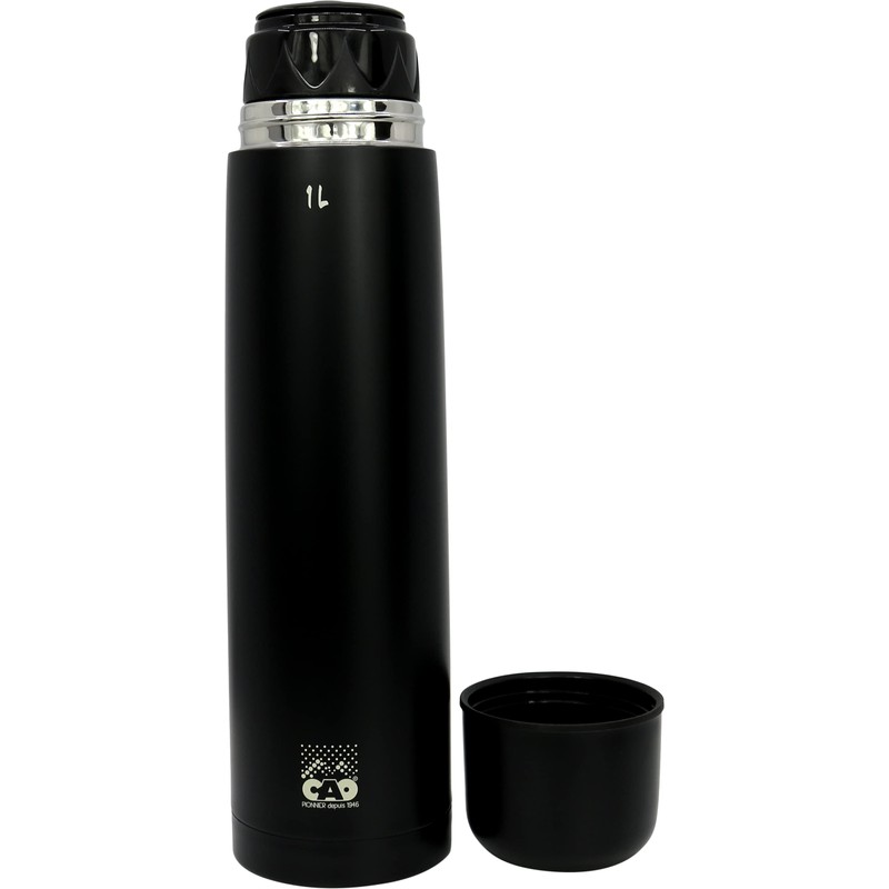 Cao Thermos Flask, Black, 1 Litre, Height 32 cm, Diameter