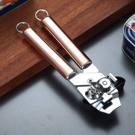 Berglander Can Opener, Stainless Steel Rose Gold Can Opener, Titanium Rose Gold Handle Can Opener, Handheld, Smooth Edge Manual Can Opener, Heavy Duty