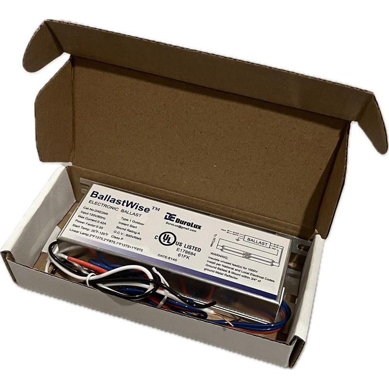BalastWise Electronic Ballast, Type DXE2M5, Input 120V/60Hz, 0.55A, 20-115F