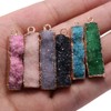 QSLLER 5pcs Agate Charms,Natural Rectangular Shape Crystal Agate Pendant Charms