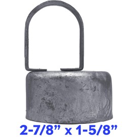 Chain Link Fence Loop Cap Eye Top - Use for 2-7/8" Outside Diameter Fence Posts and 1-5/8" Top Rail Outside Diameter Pipe - Galvanized Steel Chain Link Fence Eye Top Loop Cap - 2 Pack