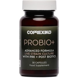CORREXIKO Probio+ Probiotic Tablets - Advanced 12 Strain Culture - Contains Prebiotics & Postbiotics for Gut Health - Supports Digestion, Immune Health & Reduces Bloating - 30 Capsules, 1 Month Supply