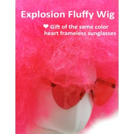 LIULIUBTY Short Bob Hair Wigs Straight with Flat Bangs Synthetic Colorful Cosplay Daily Party Neon Wig for Women + Free Wig Cap 12" Natural As Real (Red)