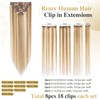 Elailite Clip-In Real Hair Extensions, 8 Wefts, Straight, #12P613 Golden