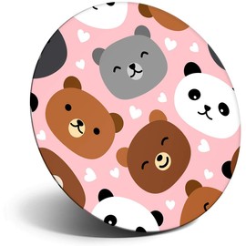 Destination Vinyl ltd Magnet for Refrigerator, Fridge - Cute Bear Pattern Panda Brown Bears for Office, Cabinet and Whiteboard, Magnetic Stickers, 44757
