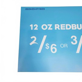 Redbull 12 oz Reg Sugarfree Summer Edition Graphic Med/L Pump Topper Promo Sign