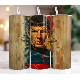 Handmade Star Trek Spock Realistic Vulcan 20oz Tumbler – Classic Sci-Fi Design