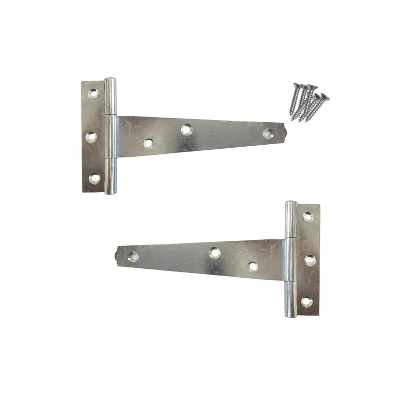 Keypak 2 Pack 100mm (4") T-Hinges Zinc Plated, Rustproof Metal