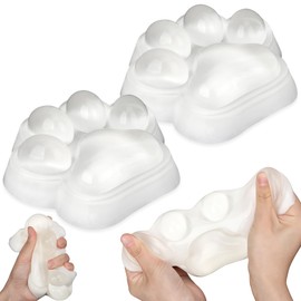 Big Cat Paw Squishy Toy for Taba - 5-inch Transparent Cat Paw Squeeze Toys, Stress Relief Toy, Soft Cat Squishy Fidget Toys for Kids Birthday Party Gift Boys Girls(2Pack)