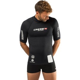 Cressi Men's Man Black Dive Center Men s Rash Guard UV Sun Protection UPF 50 Short Sleeve, Black, M 3 UK