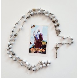 Tarjeta Laminada de San Pedro, "Sombra de San Pedro" con Rosario de Acayacotl "las lagrimas de san pedro", Hecho a Mano