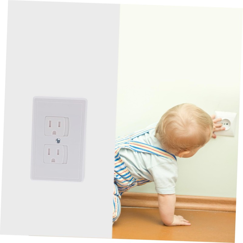 Mipcase 4Pcs Childproof Socket Covers French Style Outlet Plug Protectors