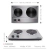 CUSIMAX 1800W Double Hot Plate, Stainless Steel Silver Countertop Burner