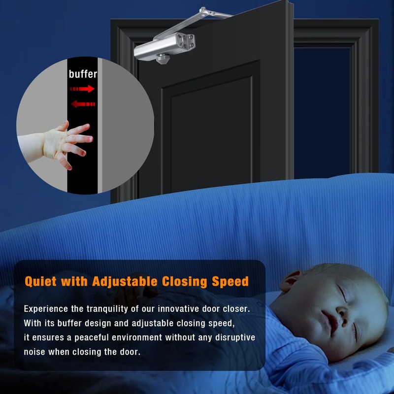 Ougourim Door Closers Commercial Heavy Duty Automatic Door Closer Residential