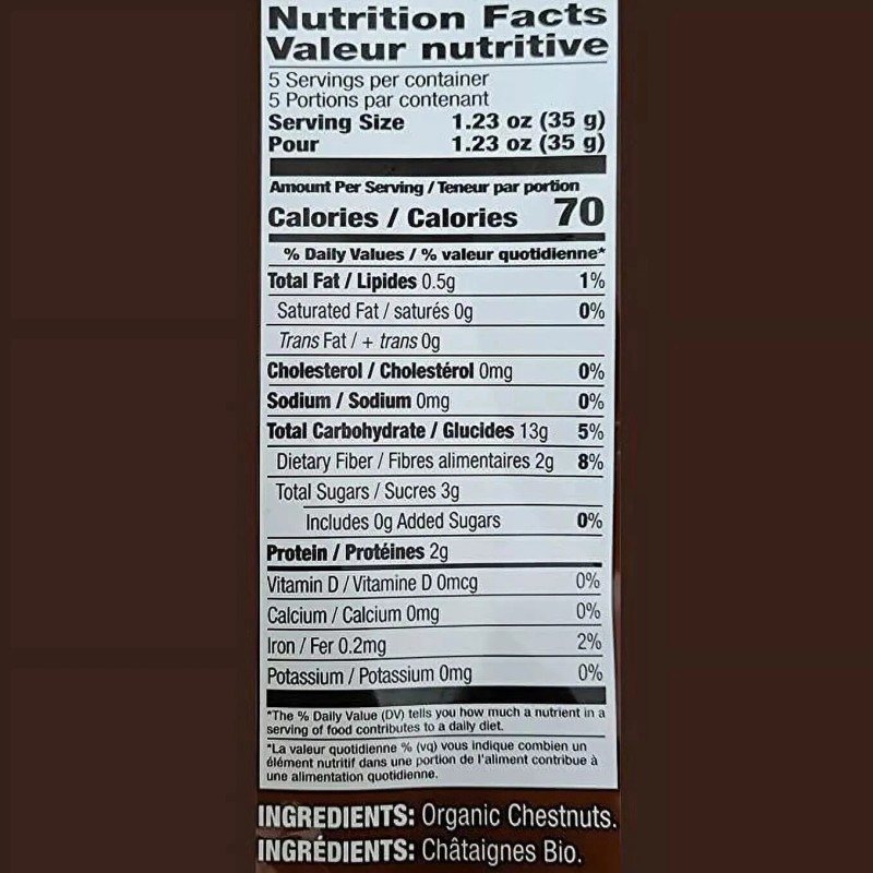 Oneg Roasted and Peeled Chestnuts Organic Chestnut Gluten Free Vegan