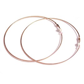 Clip-on Earrings 4 inch Hoop Rose Gold Plated 100mm Hoops Thin Hoop