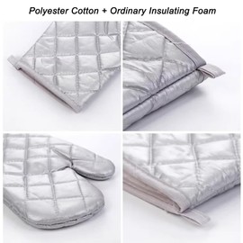 Cotton Baking Gloves Oven Mitts Silver Color