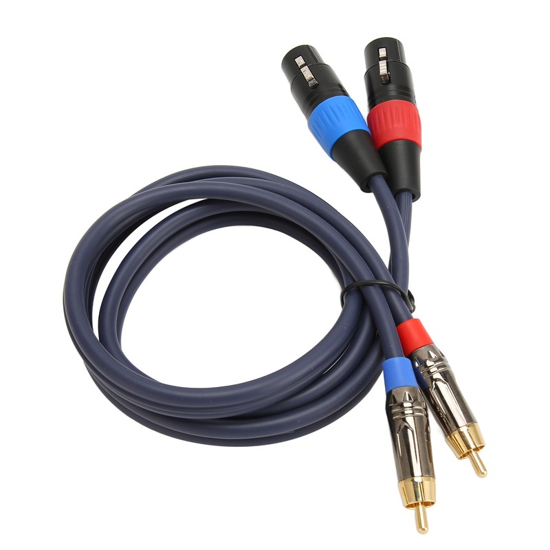 Dual XLR to RCA Cable Professional 24K Gold Plated Connector