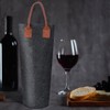 Single Bottle Wine Tote Bag Portable Felt Insulated Padded Thermal