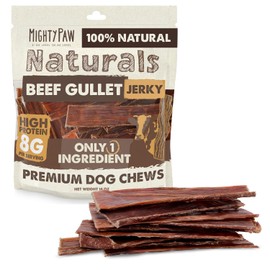 Mighty Paw Mighty Paw Naturals Beef Gullet Jerky for Dogs | 100% Natural Beef Gullet Sticks for Small, Medium and Large Breeds. Natural Treat for Large Pets, and Puppies. Dried Dog Treats 14 oz