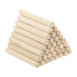 PATIKIL 3/16" x 2"(5 x 50mm) Wood Dowel Pins, 60 Pack Fluted Wooden Dowel Pin Straight Groove Rods for Furniture Door Art Crafts Projects