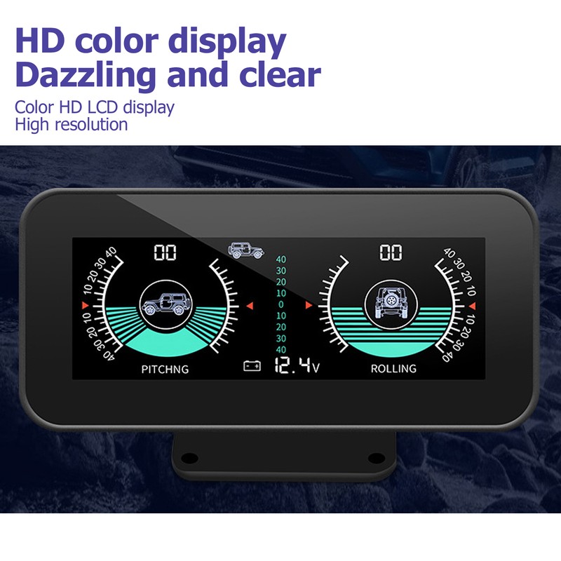 Universal Intelligent Car Inclinometer Tilt Gauge High Resolution HUD Digital