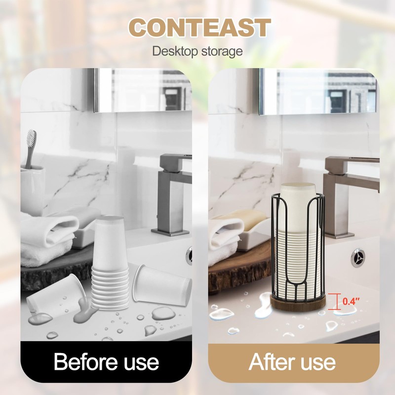 Heightened Rural Style Bathroom Cup Dispenser, Small Disposable Paper Cup