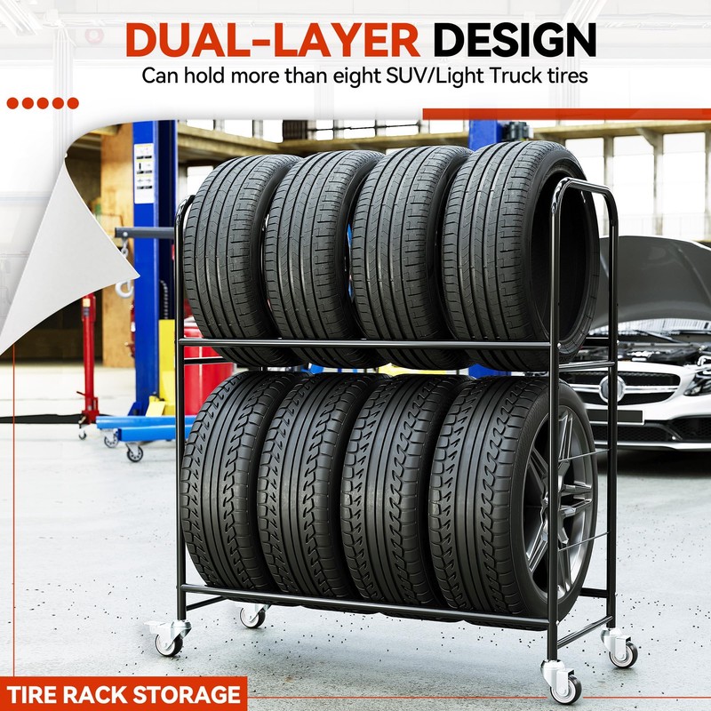 ECOTRIC 45'' X 20'' X 46'' Tire Rack Storage Garage