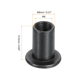 sourcing map M6x12mm Hex Socket Head Insert Nut Screw Post Sleeve Nut Black Oxide 30pcs