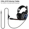 Gaming Headset Audio Cable 2 Meters Adjustable Volume 3D Stereo