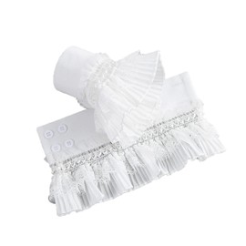 SUNTRADE Women Gilrs Lace Floral Layered Cuff Stretch Bracelet False Sleeves Wrist Cuffs (White)