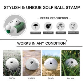 Golf Ball Stamp - Easy Markings Golf Ball Marking Gifts for Golfers Dad Husband Boyfriend Self-Ink Golf Ball Stamper Reusable (Golf-Mustache)