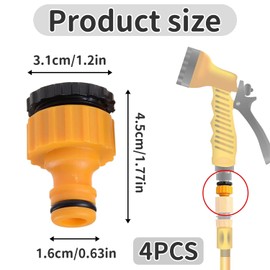 6 PCS Hose Tap Connector Set – Durable Garden Hose Tap Connectors for 1/2” & 3/4” Taps