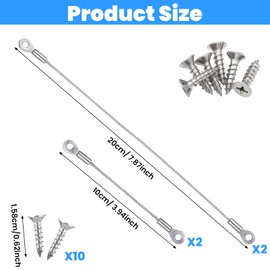 4 Pcs Cabinet Door Restraint, Cabinets Hinge Limiter with Mounting Screws, Doors Opening Angle Protector, Stainless Steel Restraint for Cabinets Wardrobe Doors
