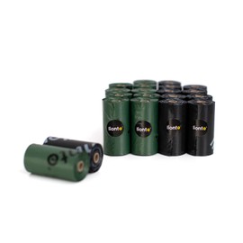 lionto Dog Waste Bags 300 Bags (20 Rolls) Leak-Proof Extra Thick Waste Bags for Dogs Waste Bags Refill Rolls Unscented, Black/Green