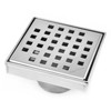 SereneDrains 304 Stainless Steel 4 Inch Square Polished Chrome Shower
