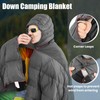 HunnmingRe Upgraded Hooded Down Camping Blanket Waterproof 650 Fill Puffy