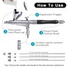 SprayMagic Airbrush Kit with Air Compressor, 50PSI Dual-Action Gravity Air