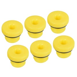PATIKIL Hold Plugs M14x1.5, 6 Pack PP Plastic Male Threaded Hex Socket Sealing Screw End Cap, Yellow