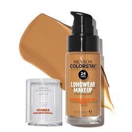 Revlon Liquid Foundation, ColorStay Face Makeup for Combination & Oily Skin, SPF 15, Medium-Full Coverage with Matte Finish, 370 Toast, 1 Fl Oz