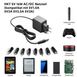 HKY Power Supply 5.25 V 5 V 3 A Charger 5 V for Circulation Stimulator Revitive Medic Plus Circulation Booster Isorocker IX Revitive Socket Circulation Stimulator Muscle Stimulation Charging Cable