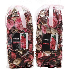 Qingbei Rina Pink Potpourri Bags,Rose Scented Potpourri Dried Flowers, Decorative Bowl Vase Fillers,Home Fragrance Sachet,2 Bags-8.4oz