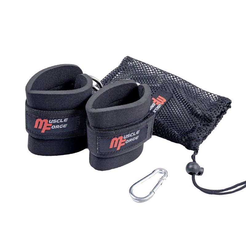 MuscleForge® Foot Straps for Cable Pull, Foot Cuffs for Pulley