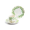 Grace Teaware Shamrock Fine Porcelain Tea Cup & Saucer, White/Green