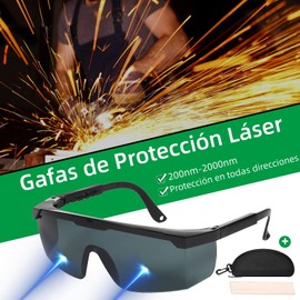 Hancaner Laser Safety Glasses, Laser Hair Removal Glasses, Laser Safety Glasses, 200nm-2000nm OD4+ Elegant Eye Protection Glasses (Grey)