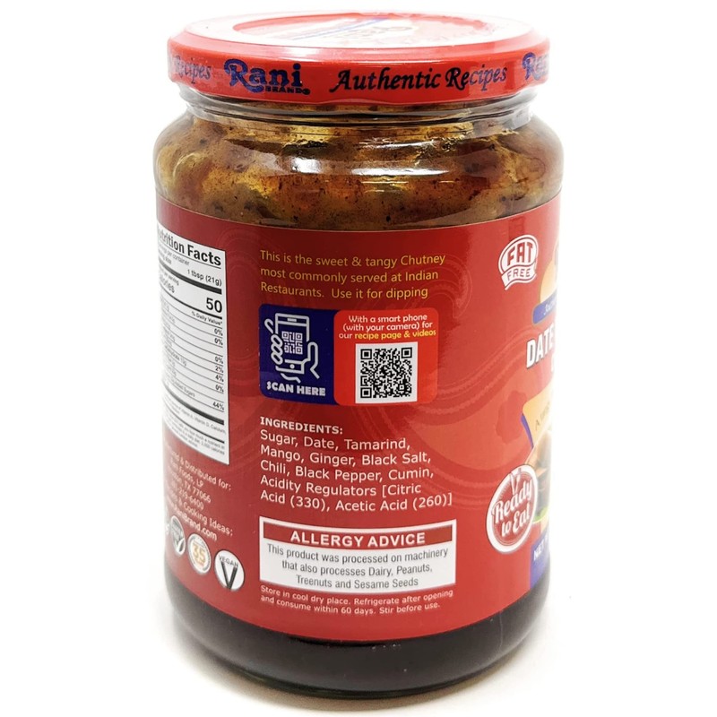 Rani Dates & Tamarind (Imli) Chutney 26.5oz (750g) Glass Jar,